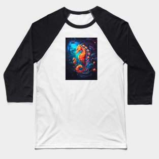 Seahorse Dreams, Surreal Doubled headed Seahorse and Otherworldly Sealife Baseball T-Shirt